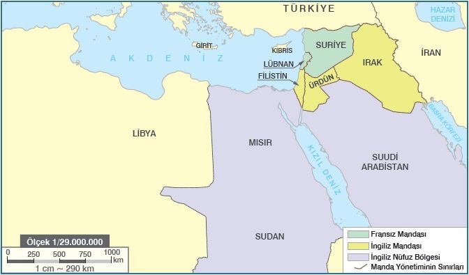 Orta Doğu’da manda yönetimleri ve sınırları